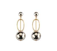 JewelryGold Plated Women Stud Earrings Hollow Oval Acrylic Gold 65X20Mm Stud Earring
