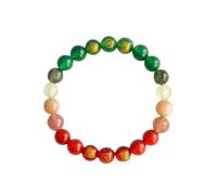 JewelryNatural Five Crystal Bracelet With Rutilated Quartz Tiger's Eye & Stones Energy Balancing Wealth Attraction Hand Chain For Men And Women