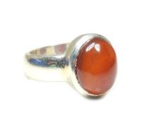 Jewelryonclick 5 Carat Natural Carnelian Silver Rings for Women Chakra Healing Gemstone Jewelry Size H-Z