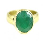 Jewelryonclick Natural 6 Carat Indian Emerald Gold Plated Rings for Men's in Size H,I,M,N,P,Q,S,T,U,V,W,X,Z