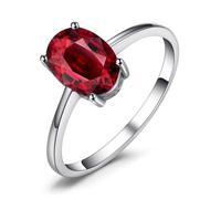 JewelryPalace Class Garnet Colored Cubic Zirconia Peridot Amethyst Citrine Blue Topaz Birthstone Solitaire Engagement Rings for Women, Anniversary 14K White Gold Plated Promise Rings for Her P