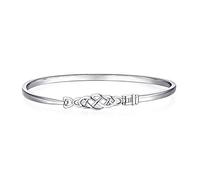 JewelryPalace Irish Celtic Love Knot Sterling Silver Bracelets for Women, Promise Love Bangles and Friendship Bracelets for Girls