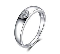 JewelryPalace Moon Star 2.2ct Pear Cut Genuine Sky Blue Topaz Created Sapphire Statement Rings for Women, 14k White Gold Plated 925 Sterling Silver Ring for Her, Natural Gemstone Jewellery Sets 5.5