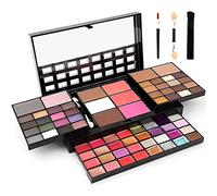 JewelryWe 74 Colors Makeup Palette Set, All In One Lip Gloss, Blusher, Concealer, Contour Powder, Eyeshadow Palette Professional Color Combination Makeup Gift Kit