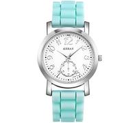 JewelryWe 7PCS Silicone Band Colorful Jelly Wristwatch Round Analog Quartz Casual Watches for Men Women Students Teens