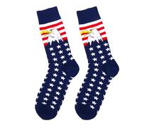 JewelryWe American Bald Eagle Socks: Men Women USA Flag 4th of July Patriotic Stars and Stripes Independence Day Socks