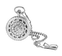 JewelryWe Automatic Mechanical Pocket Watch: Elegant Skeleton Spider Web Design Case with Roman Numerals Dial Self-Winding Analog Fob Watches with 14.96 Inch Waist Chain for Men
