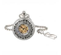 JewelryWe Automatic Mechanical Pocket Watch Silver 38cm Chain | Motion Powered, Carry, Waistcoat Styling, Weddings, Vintage Gift, Self Winding Movement, Roman Numeral Style, Fob