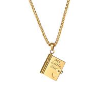 JewelryWe Book Necklace for Daughter: My Little Star Openable 6 Page 316L Stainless Steel Books Pendant Gift from Mom Dad for Birthday Graduation