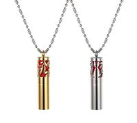 JewelryWe Bottle Necklace Diffuser Essential Oil Diffuser Pendant Aromatherapy Necklaces Stainless Steel Perfume Bottle Pendant Necklaces for Men Women