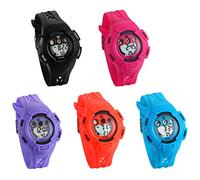 JewelryWe Boys and Girls Waterproof Watches Date Alarm Backlight Kids Wrist Watch with Black Braid Hollow Band