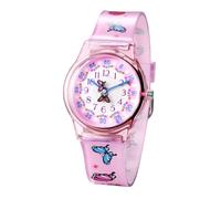 JewelryWe Children's Watch Girls' Silicone Watch: Cute Butterfly Flowers Analogue Quartz Wrist Watch Children Boys Girls Learning Watch Sports Watch with Pink Rubber Strap and Large Numbers Dial,