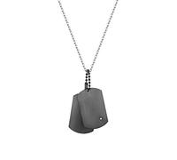 JewelryWe Free Engraving Personalized Army Style Stainless Steel Double Dog Tag ID Pendant Necklace