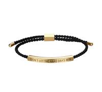 JewelryWe Gold Bracelet for Women: Dont Let The Hard Days Win Wristband Handcrafted Nylon Stainless Steel Thin Wrap Gift For Daughter Son Best Friend