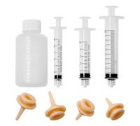JewelryWe Kitten Bottle Feeding Kit - Silicone Nipples and Syringes for Newborn Kittens, Puppies, Rabbits, and Small Animals (1 Bottle + 4 Nipples + 3 Syringes)