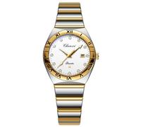 JewelryWe Ladies Watches Business Quartz: Women Quartz Analog His and Hers Stainless Steel Band Luminous Hands Date Function Diamond Indices Waterproof Wristwatches