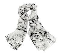 JewelryWe Lightweight Women's Gauzy Marilyn Monroe Print Long Chiffon Scarf Wrap Shawl, Gifts for Mum