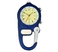 JewelryWe Men Women Clip-on Quartz Watch Backpack Fob Belt Watch Luminous Mini Microlight Pocket Watch for Rock Climbing Doctors Nurses Outdoor Activities