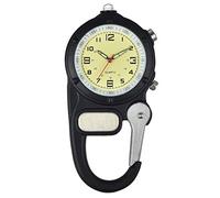 JewelryWe Men Women Clip-on Quartz Watch Backpack Fob Belt Watch Luminous Mini Microlight Pocket Watch for Rock Climbing Doctors Nurses Outdoor Activities