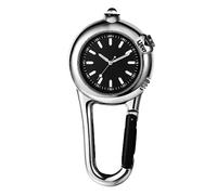 JewelryWe Men Women Clip-on Quartz Watch: Backpack Fob Belt Watch Novelty Lighter Pocket Watch for Rock Climbing Doctors Nurses Outdoor Activities