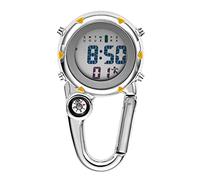 JewelryWe Men Women Digital Clip Mini Microlight Watch Backpack Buckle Belt Fob for Rock Climbing Doctors Nurses Chefs