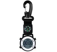 JewelryWe Men Women Digital Clip Watch Mini Microlight Fob Belt Watch Backpack Buckle Belt fob Watch for Rock Climbing Doctors Nurses Chefs