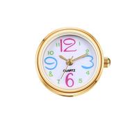 JewelryWe Men Women Finger Watch: Gold Silver Plated Big Arabic Numerals Easy Read Quartz Ring Watches for Valentines Day Mothers Day