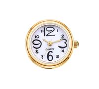 JewelryWe Men Women Finger Watch: Gold Silver Plated Big Arabic Numerals Easy Read Quartz Ring Watches for Valentines Day Mothers Day