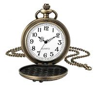 JewelryWe Mens Pocket Watch Devil Quartz Vintage Bronze Tone Chain Casual | Alloy Case, Arabic Numerals, Waistcoat Styling, Themed Parties, Weddings, Evening Outfits, Costume Events, Evening Plans