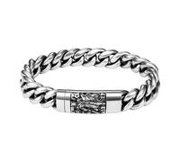 JewelryWe Men's St Michael Bracelet: Essential Oil Diffuser Aromatherapy Stainless Steel Vintage Punk Cuban Biker Retro Link Wristband with Card