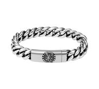 JewelryWe Men's St Michael Bracelet: Essential Oil Diffuser Aromatherapy Stainless Steel Vintage Punk Cuban Biker Retro Link Wristband with Card