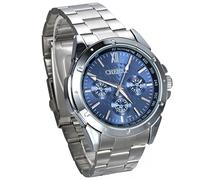 JewelryWe Mens Stainless Steel Classic Wrist Watch Blue Dial