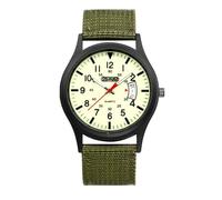 JewelryWe Men's Tactical Nylon Watch - Analog Quartz 24-Hour Dial Luminous Calendar Military Field Outdoor Wristwatch