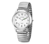 JewelryWe Men's Watch Analogue Quartz Partner Friendship Watch Elastic Metal Strap Ultra Thin Men's Watch with Illuminating Hands Gift for Men Silver, silver, Bracelet