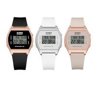 JewelryWe Men's Watch Rubber Military Digital Watch Men's 30 m Waterproof Electronic Digital Watch Multifunctional Sports Watch with Calendar Alarm Clock Stopwatch EL Backlight, Tonneau - 3 pieces,