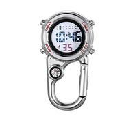 JewelryWe Mens Womens Digital Clip-on Watch Mini Microlight Backpack Buckle Belt fob Watch for Rock Climbing Doctors Nurses Chefs