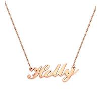 JewelryWe Name Necklace,Silver/Gold/Rose Gold Tone Personalised Stainless Steel Pendant Necklace for Men Women Girls - Free Customized