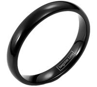 JewelryWe New Comfort Fit Black Tungsten Unisex Ring 4mm for Women Men (Size L)