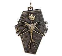 JewelryWe Nightmare Before Christmas Pocket Watch Novelty Halloween Skull Skeleton Quartz Vintage Fob Necklace Watches for Xmas