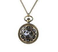 JewelryWe Nightmare Before Christmas Pocket Watch Vintage Pocket Watch with Chain Men Women Necklace Watch for Xmas