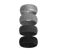 JewelryWe Silicone Rings for Men: 4-Pack Mountain and Tree Pattern Wedding Band 8.5mm Comfortable Rubber Sport Ring Set for Daily Wear Gym Work Travel