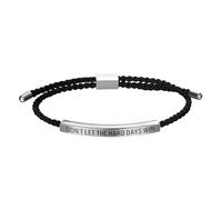 JewelryWe Silver Bracelet for Women: Dont Let The Hard Days Win Wristband Handcrafted Nylon Stainless Steel Thin Wrap Gift For Daughter Son Best Friend