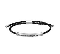 JewelryWe Silver Bracelet for Women: Remember Who The Fuck You Are Wristband Handcrafted Nylon Stainless Steel Thin Wrap Gift For Daughter Son Best Friend