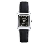 JewelryWe Square Rectangular Leather Watch: Simple Bar Hour Markers PU Strap Small Dainty Watches Analog Quartz Wristwatch for Women
