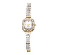 JewelryWe Square Watches for Women: Ladies Bling Analog Quartz Iced Out Crystal Diamond Case Casual Bracelet Wristwatch Gift
