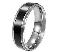 JewelryWe Stainless Steel Black Vintage Love Couple Wedding Bands Mens Ladies Ring for Engagement, Promise, Eternity (Men's Size Z+3)