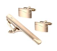JewelryWe Tie Clip Cuff Links: Mens Silver Brass Necktie Clips Bar Cufflinks Business Dress Shirts Wedding Tuxedo Classic Cufflink for Groom Ceremony Party Daily Life Elegant Gift