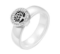 JewelryWe Tree of Life White Ceramic Promise Rings Mens Womens Engagement Wedding Bands(Size P1/2)