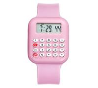JewelryWe Unisex Calculator Digital Wristwatch: Men Women Pink Student Office Math Calculation Date Time Function Watch