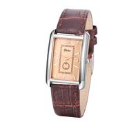 JewelryWe Vintage Rectangular Couple Watch: Analog Quartz Movement Leisure Business Exquisite Watch Premium PU Leather Strap Couple Watch for Women for Christmas